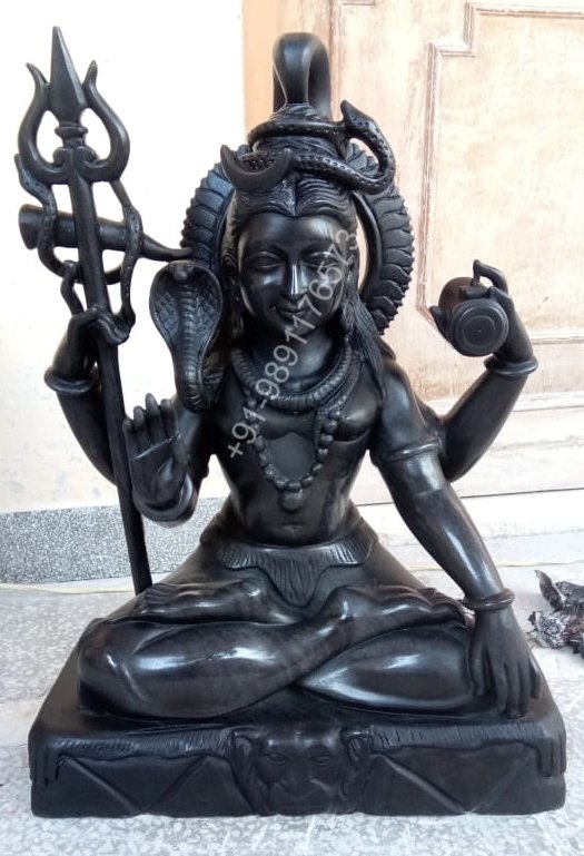 BLACK MARBLE SHIVA STATUE